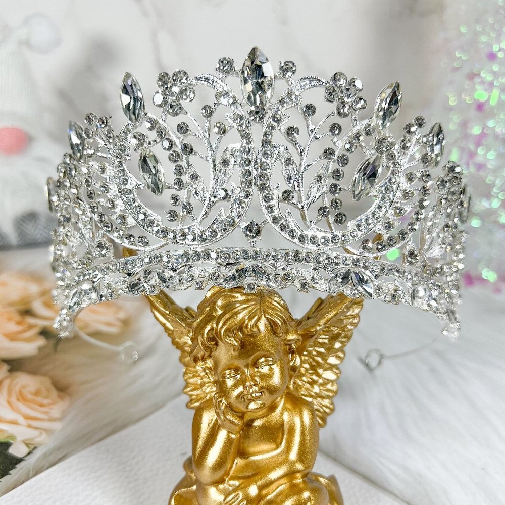 Silver Sparkling Tiara, Crystal Tiara, Wedding Tiara Crown, Princess Party Tiara
